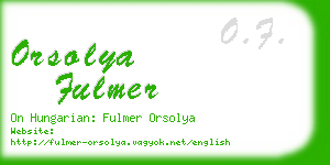 orsolya fulmer business card